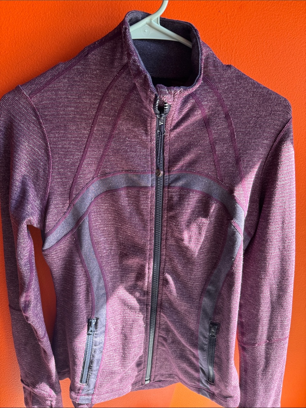 lululemon athletica Plum Zip-Up Utility Jacket with Charcoal Trim